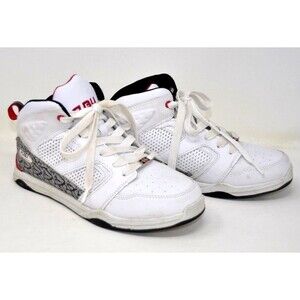 FUBU Mens Athletic Mid Ankle Tennis Shoes Size 7 Black/Grey/Red/White